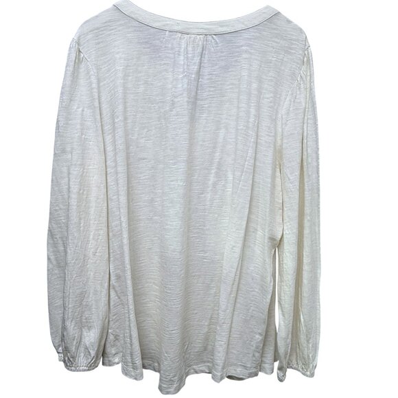 Style & Co.Boho Top Plus Size 2X Tunic Tee Cream Brown Embroidery Women Boho NWT - Picture 7 of 11